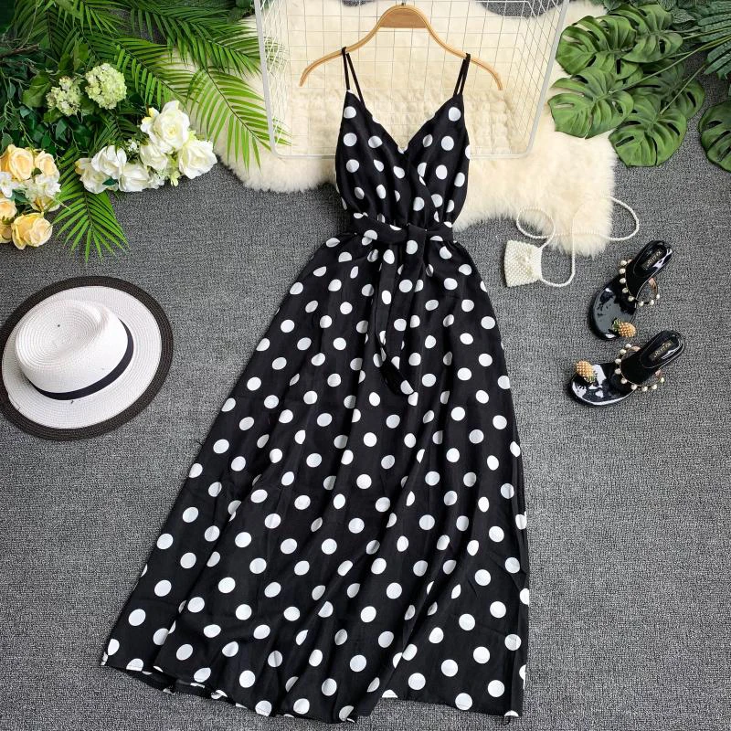2020 летнее женское платье с принтом в горошек шикарные топики большим крылом