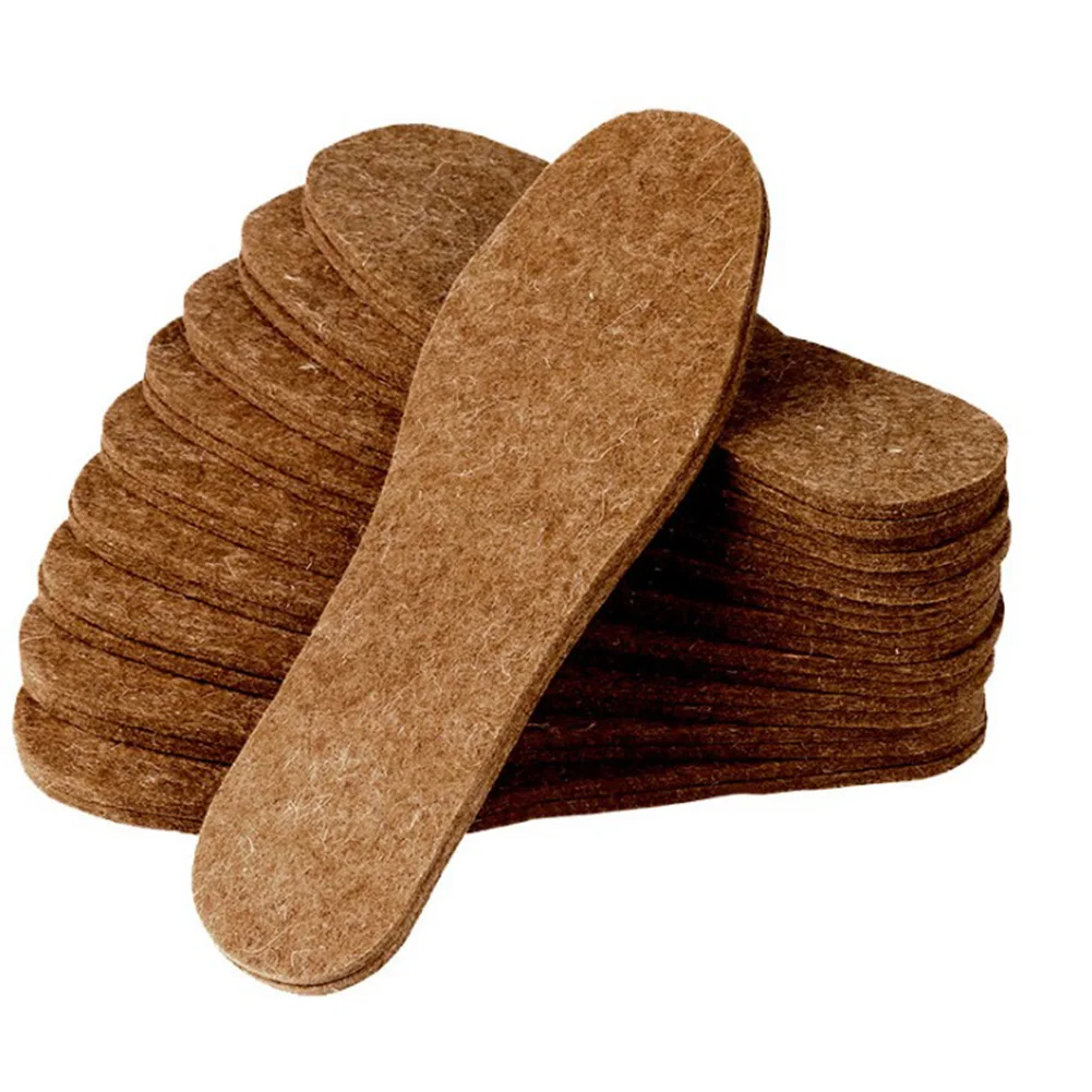 Зимние ватные стельки 1 пара шерстяные фетровые толстые теплые Дышащие зимние