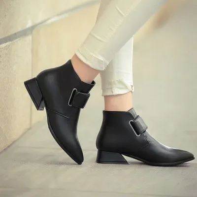 Black Plus velvet Женские ботинки; коллекция года; зимние Роскошные брендовые зеленые женские ботильоны в стиле ретро; женская обувь свободного кроя из искусственной кожи; женская обувь; Botines Mujer - Цвет: Black Plus velvet
