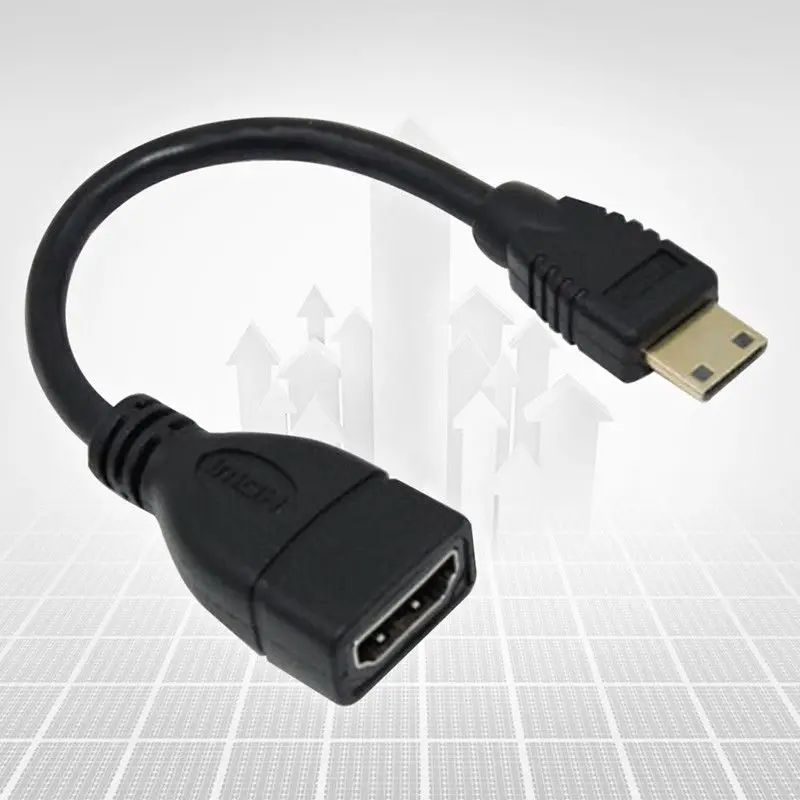Мини HDMI-совместимый штекер-HDMI-совместимый гнездо адаптер кабель 1080P 15 см