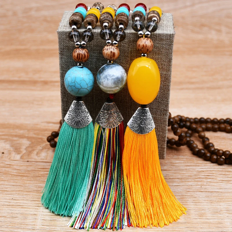 Yumfeel Новое Женское ювелирное ожерелье ручной работы деревянные бусы натуральный