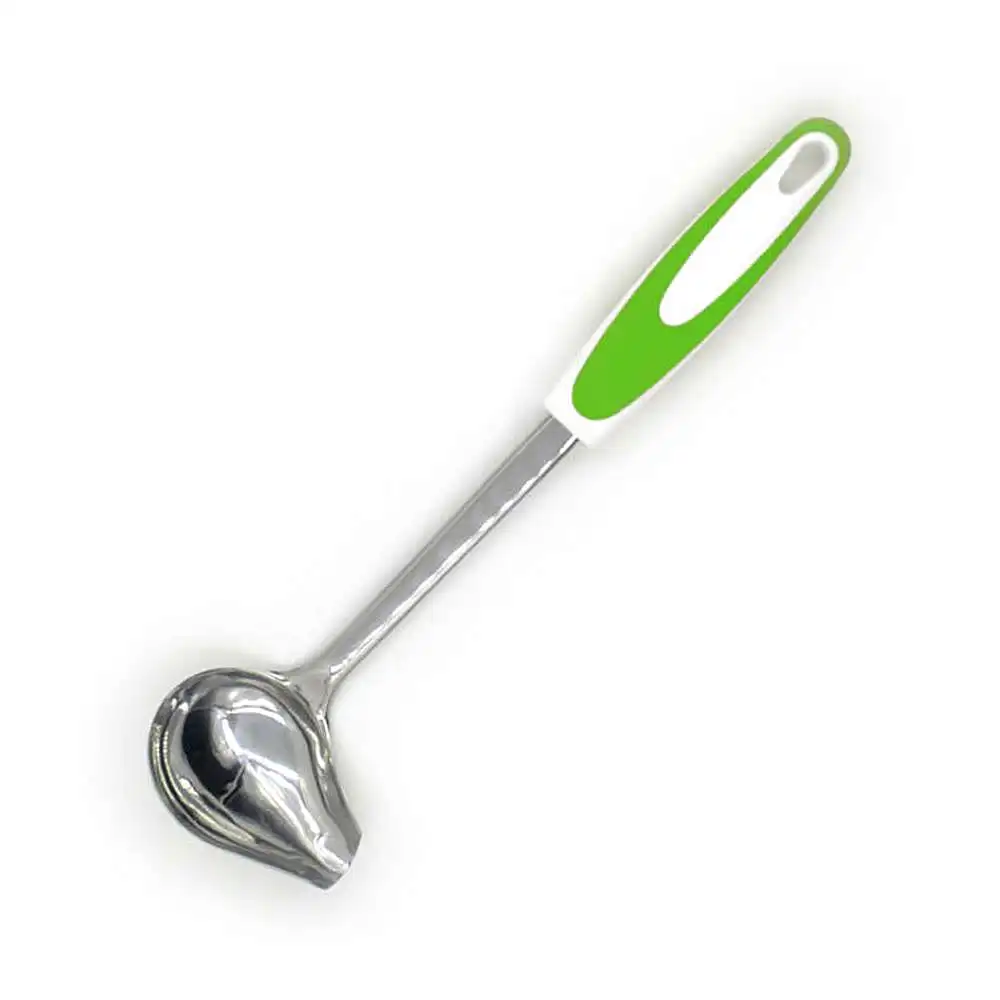 

2pcs Oiling Spoon Stainless Steel Non-slip Crooked Spout Spoon Kitchen Teaspoon Saucier Drizzle Spoon with Tapered Spout