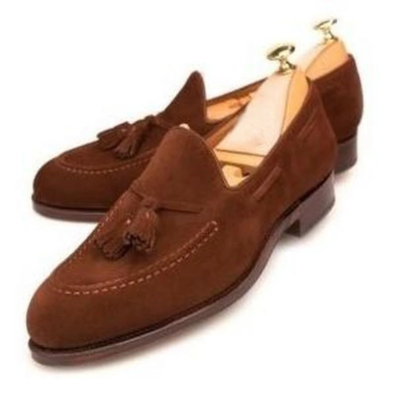 

Slip on Round Toe Faux Suede Men Shoes 2021 Spring Autumn Fashion Comfortable Loafers Shoes Fat Bordered Solid KG619