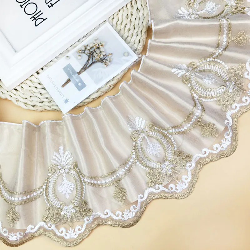 Горячая продажа 70cm15 код двойной сплошной цвет вышивка полиэстер кружево для