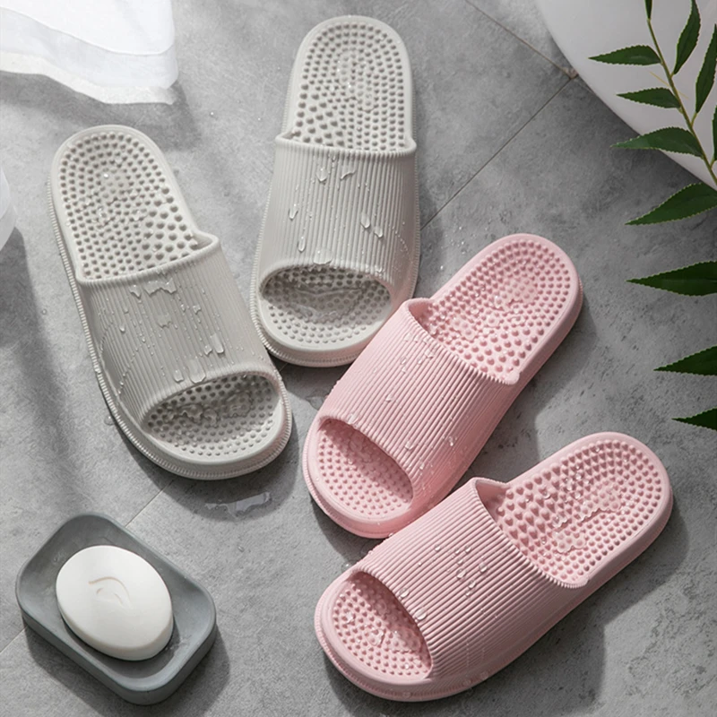 Домашние массажные женские Тапочки для ванной мягкие Нескользящие домашние
