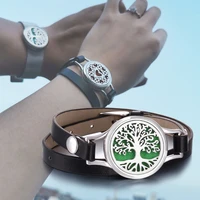 new aroma diffuser bracelet aromatherapy essential oil diffuser locket bracelets adjustable genuine leather wrap bracelet women