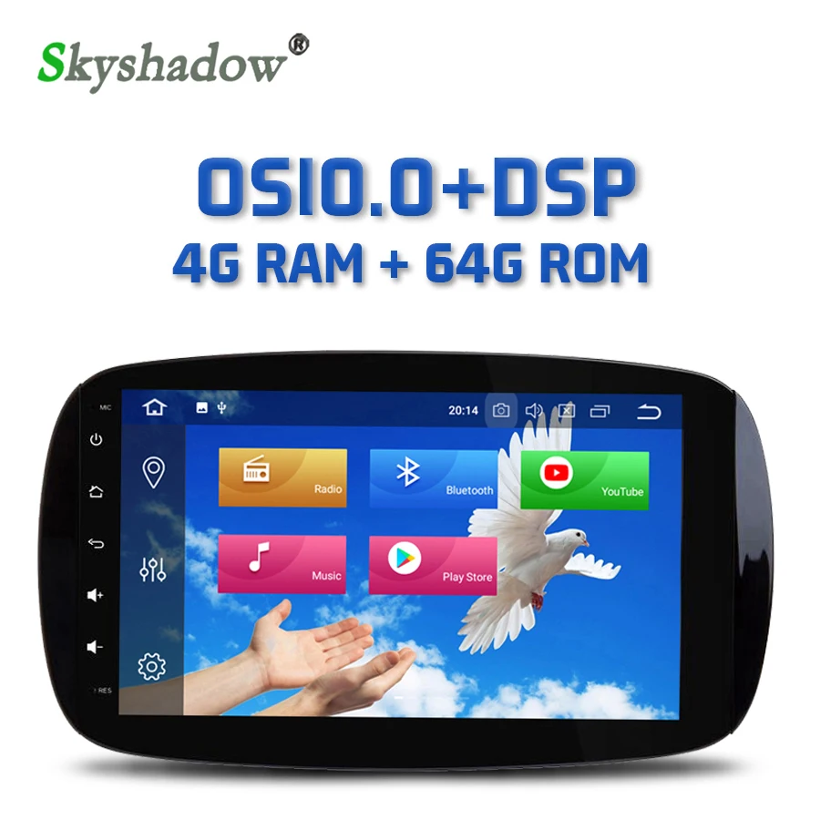 IPS DSP Android 10 0 Восьмиядерный 4 Гб + 64 ГБ Автомобильный dvd-плеер RDS радио GPS карта WiFi