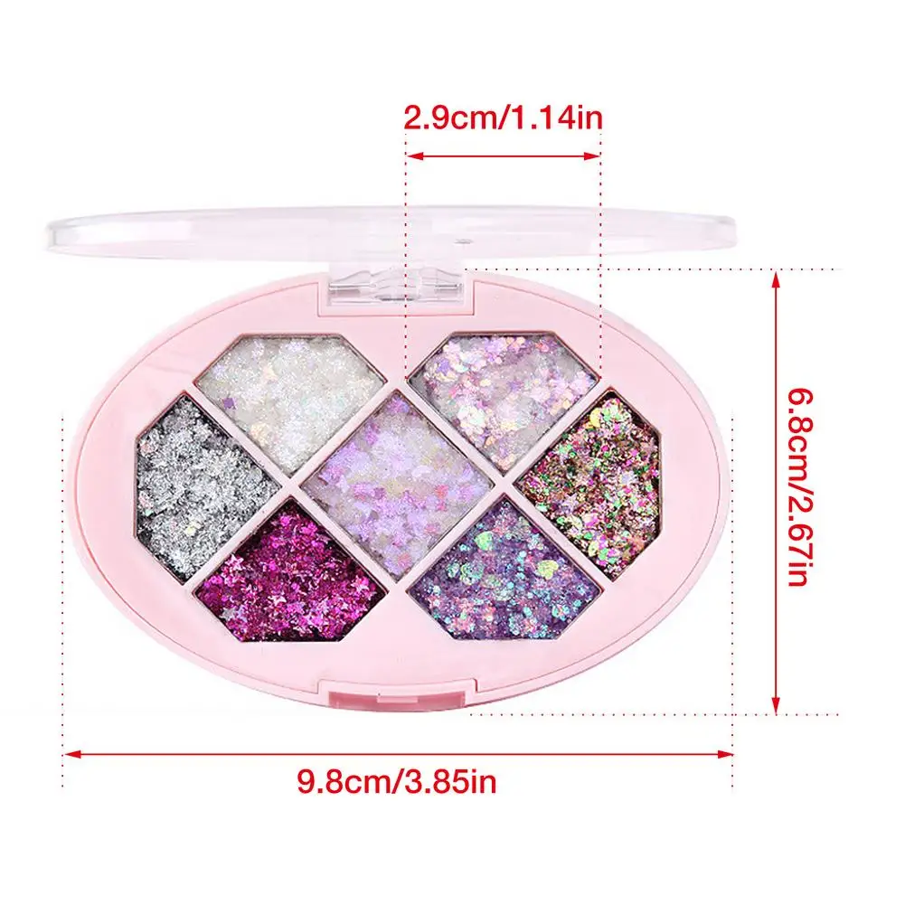 

New 7 Colors Glitter Palette Eyeshadow Makeup Palette Glitter Matte Eyeshadow Palette Long Lasting Shiny Eyeshadow Tray