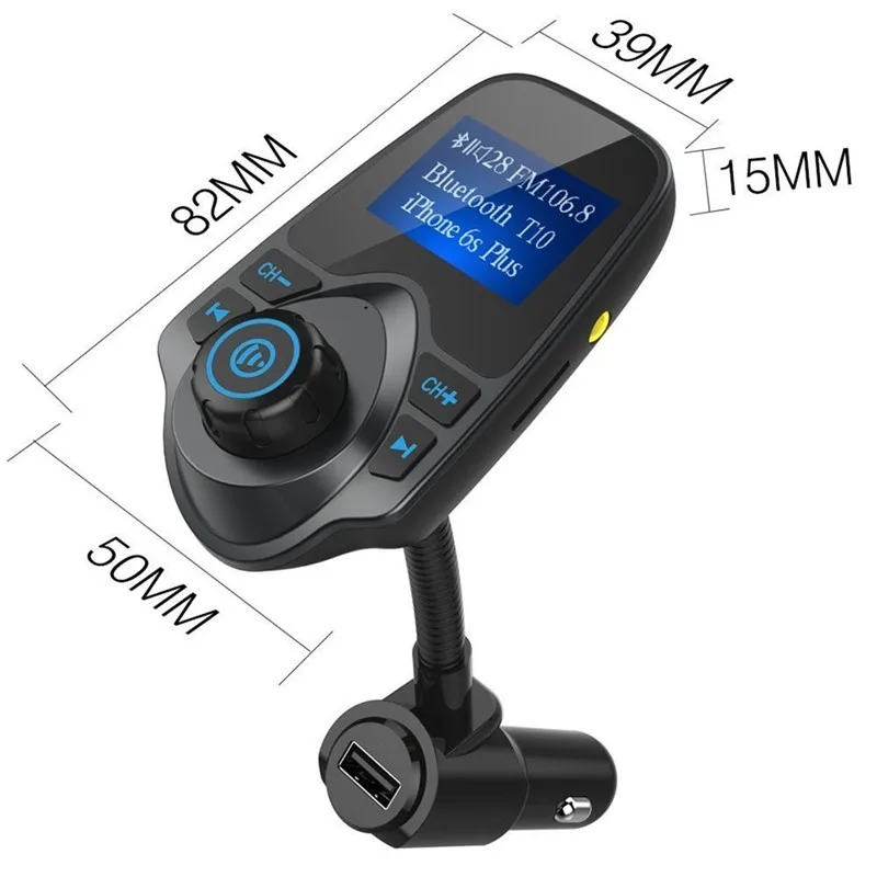 

Flexible FM Modulator Transmitter Bluetooth FM Radio 2.1A USB Car Charger Handsfree Car Kit Wireless Aux Audio FM Transmiter