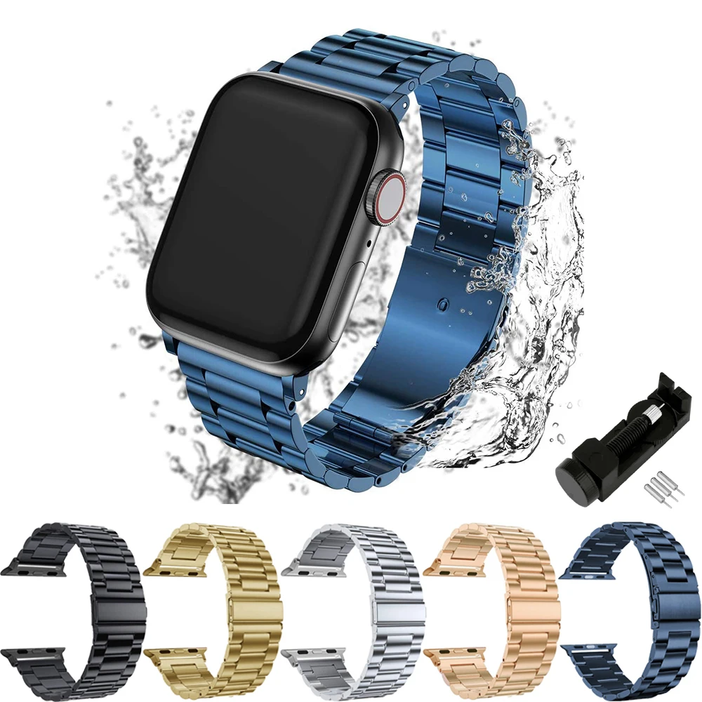 

38/40/42/44mm Stainless Steel Watch Band For Apple Watch Women Men Replacement Watch Strap For iWatch Series SE/6/5/4/3/2/1