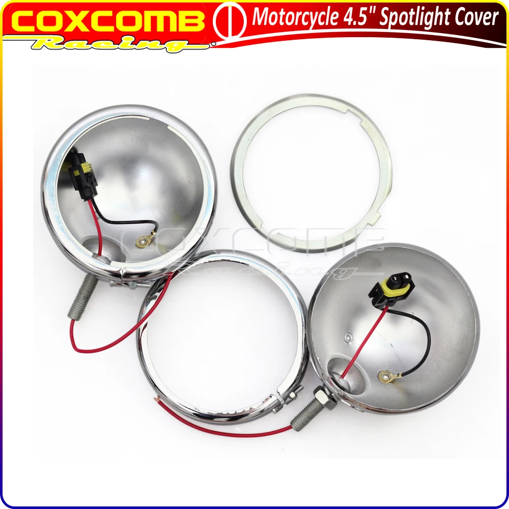 

Motorcycle Sliver 4.5" Spotlight Cover Bottom Mount Auxiliary Fog Light Bracket Universal For 4.5" LED Light Beam Housing