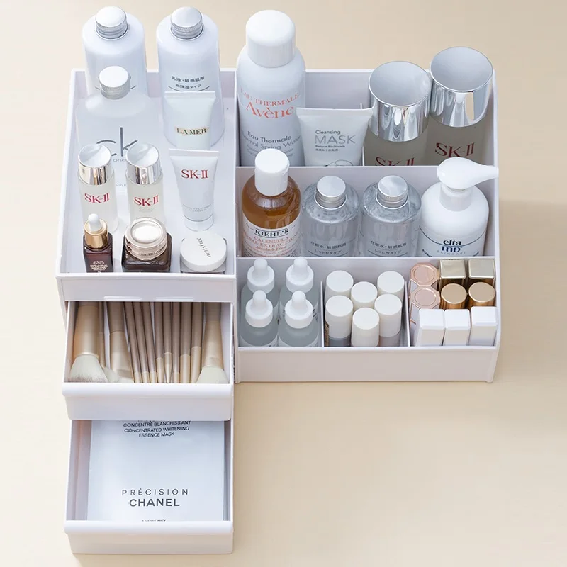 WBBOOMING Cosmetic Storage Box Drawer Desktopplastic Makeup Dressing Table Skin Care Rack House Organizer Jewelry Container | Дом и сад