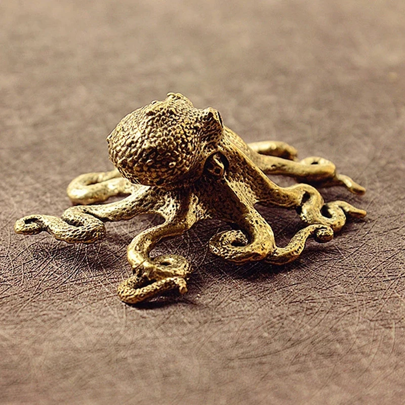 

Octopus Statue Metal Brass Ornament Decorations Accessories Antique Set Craft