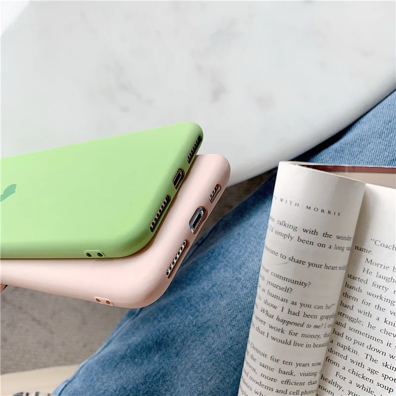 

Love Heart Candy Color Silicone Phone Case For iPhone XR 12 Mini 11 Pro XS Max X 6 6S 7 8 Plus SE 2020 Cover Soft TPU Matte Back