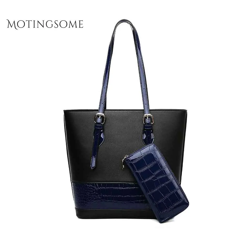 Женская сумка тоут из крокодиловой кожи в стиле пэчворк качественная кожаная