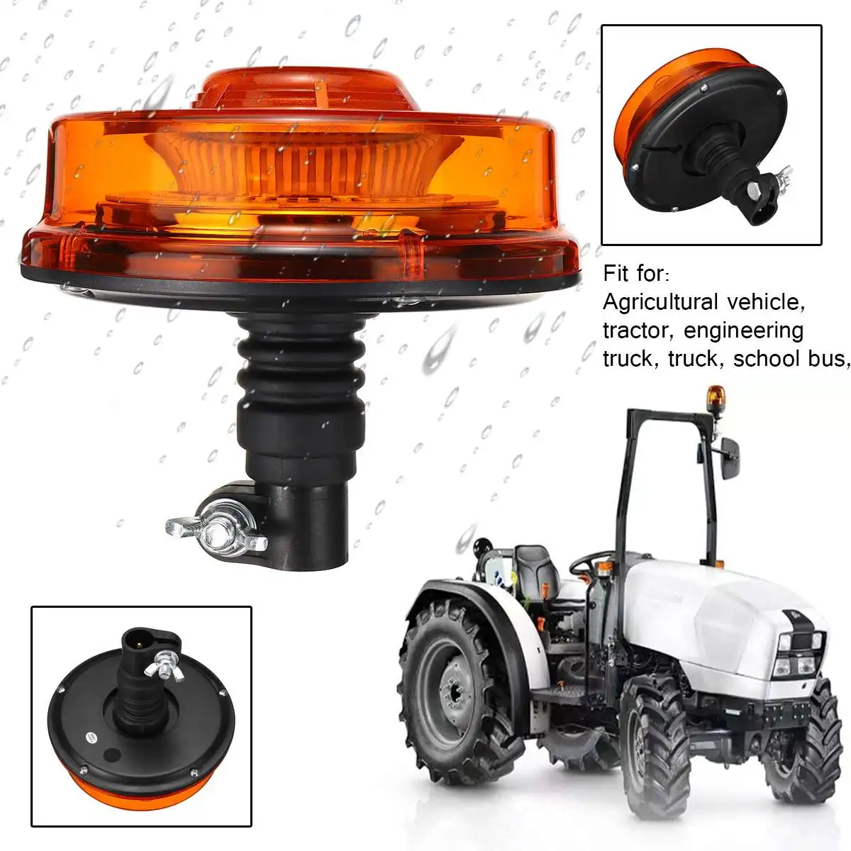 24W 12-24V Car Truck Strobe Warning Signal Light 72 LED Flashing Emergency lights Beacon Lamp for Agricultural Vehicle Tractor
