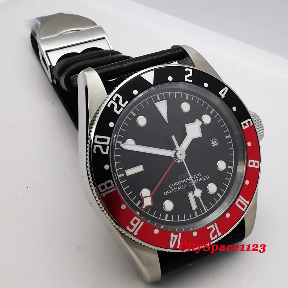 Corgeut роскошный бренд 41 мм сапфир GMT автоматические часы для движения военные