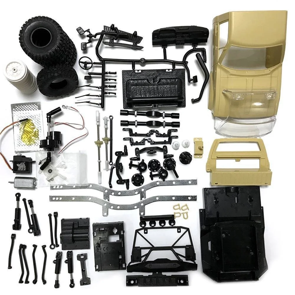 

C-14K DIY 1:16 2.4G 2CH 4WD Mini Off-road RC Semi-truck with Metal Chassis / TPR Tires / 15km/h Top Speed