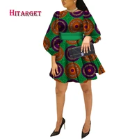 bazin riche dashiki african dresses for women summer casual african style ladys dress vintage printed office dresses wy8982