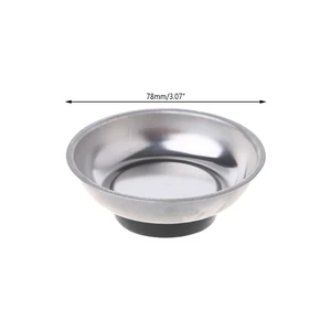 Круглый магнитный поднос для деталей, чаша, поднос из нержавеющей стали, гаражный держатель, органайзер для инструментов