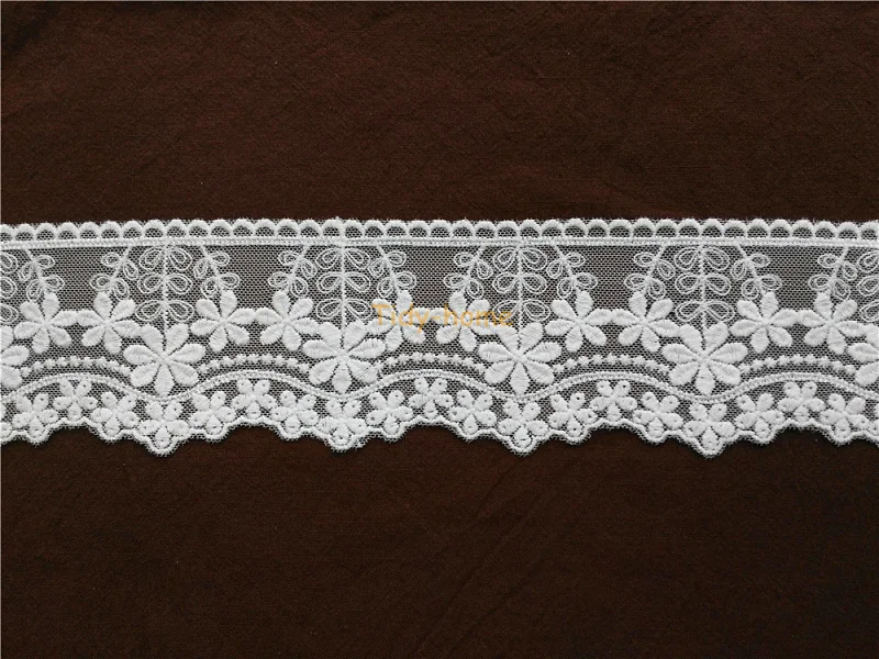 1 ярд 7 см Цветочная белая вышивка хлопок кружевная отделка Ткань Мягкое милое