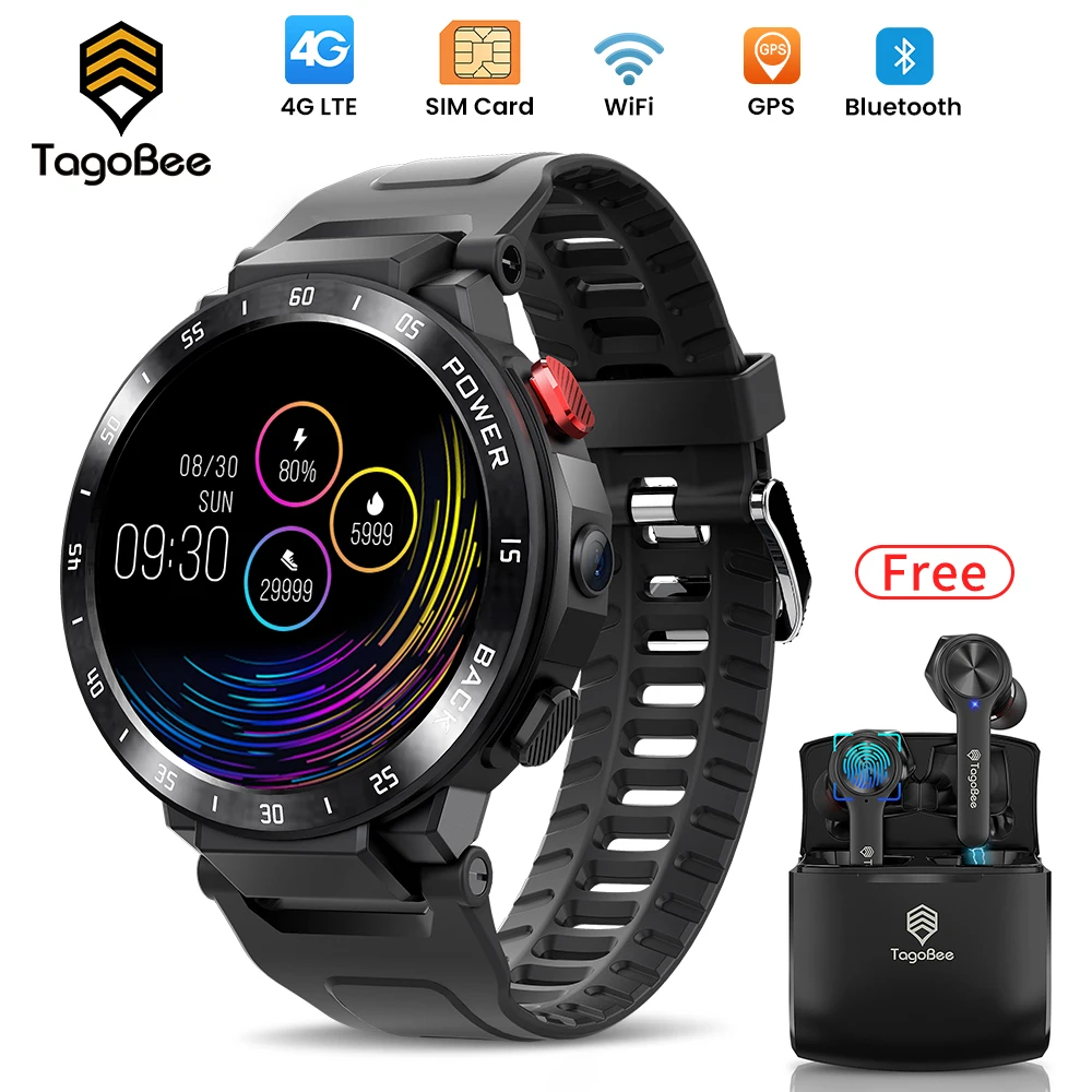

Tagobee 4G Smart Watch phone Fitness Android 7.1 iOS Wifi Smartwatch Men 1.6 Inch Camera Video GPS Call clock Heart Rate Monitor