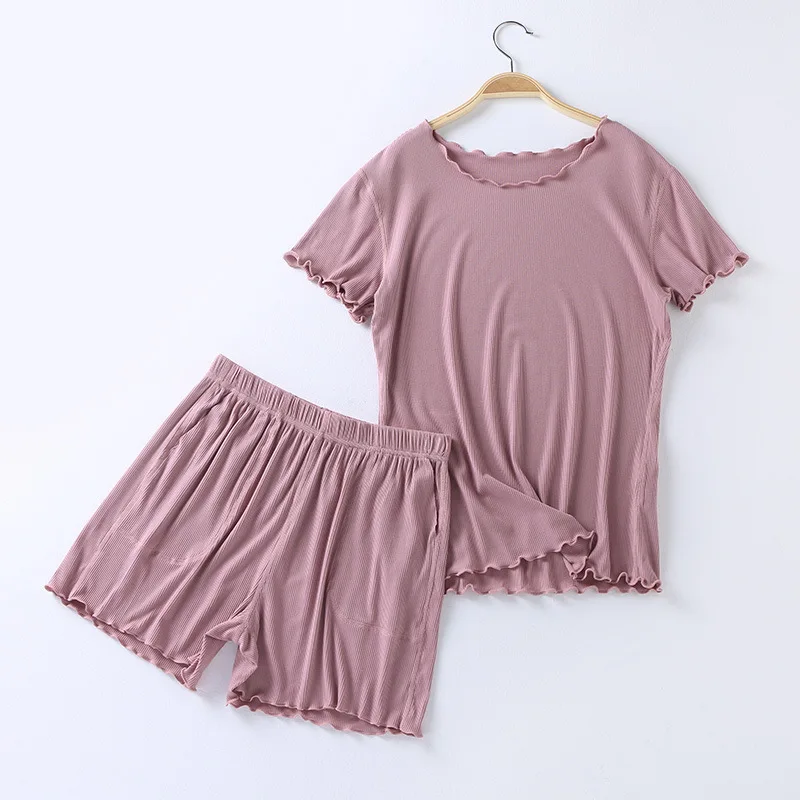 New Pyjama Pour Femme Short Sleeve Modal Sleepwear Set Large Size Pajamas Women Loungewear Home Clothes Korean Pijama Mujer 3XL