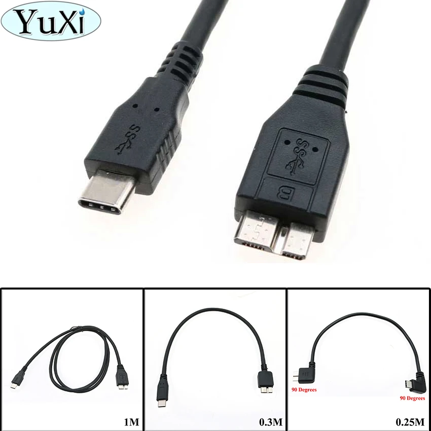 

YuXi USB3.1 Type-C to USB 3.0 Micro B 10Pin Cable Data Connector Adapter For Hard Drive, Camera OTG C Type phone