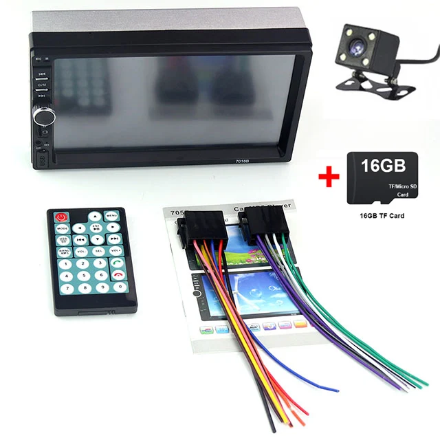 4led and 16GB card 2 Din " Авторадио с сенсорным экраном Carplay центральный мультимедийный MP5 плеер с управлением зеркалами USB TF карта AUX FM Поддержка резервная камера - Цвет: 4led and 16GB card