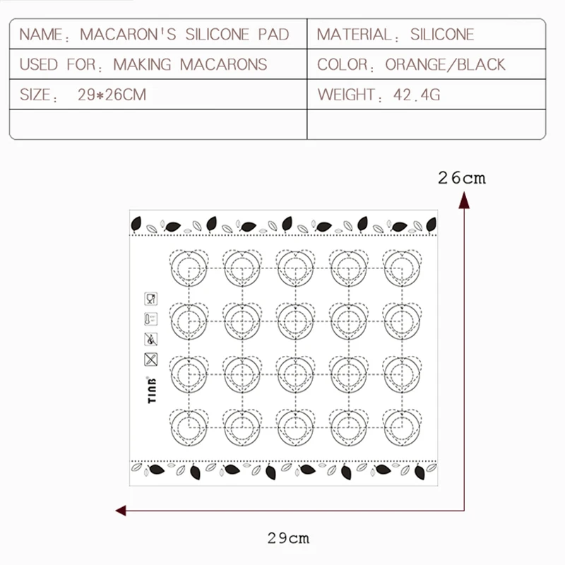 

Macarons Baking Mat Silicone Baking Mat Non-Stick Fondant Bakeware Oven Baking Tools For Cakes Pastry Rolling Dough Mats Pad