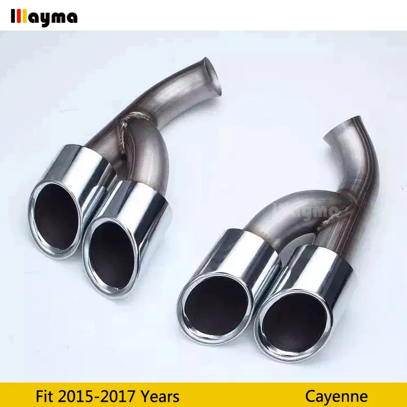Electroplate Tail Exhaust Tips Muffler Pipe For Porsche Cayenne 2015 2016 2017 year Stainless steel mufflers | Автомобили и