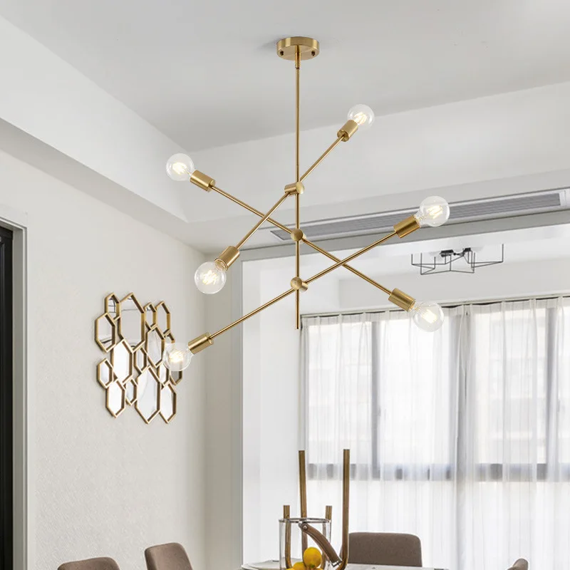 

Nordic подвесной светильник s золотые подвесные светильники 6 голов E27 светодиодная лампа подвесной светильник Современный домашний светильни...