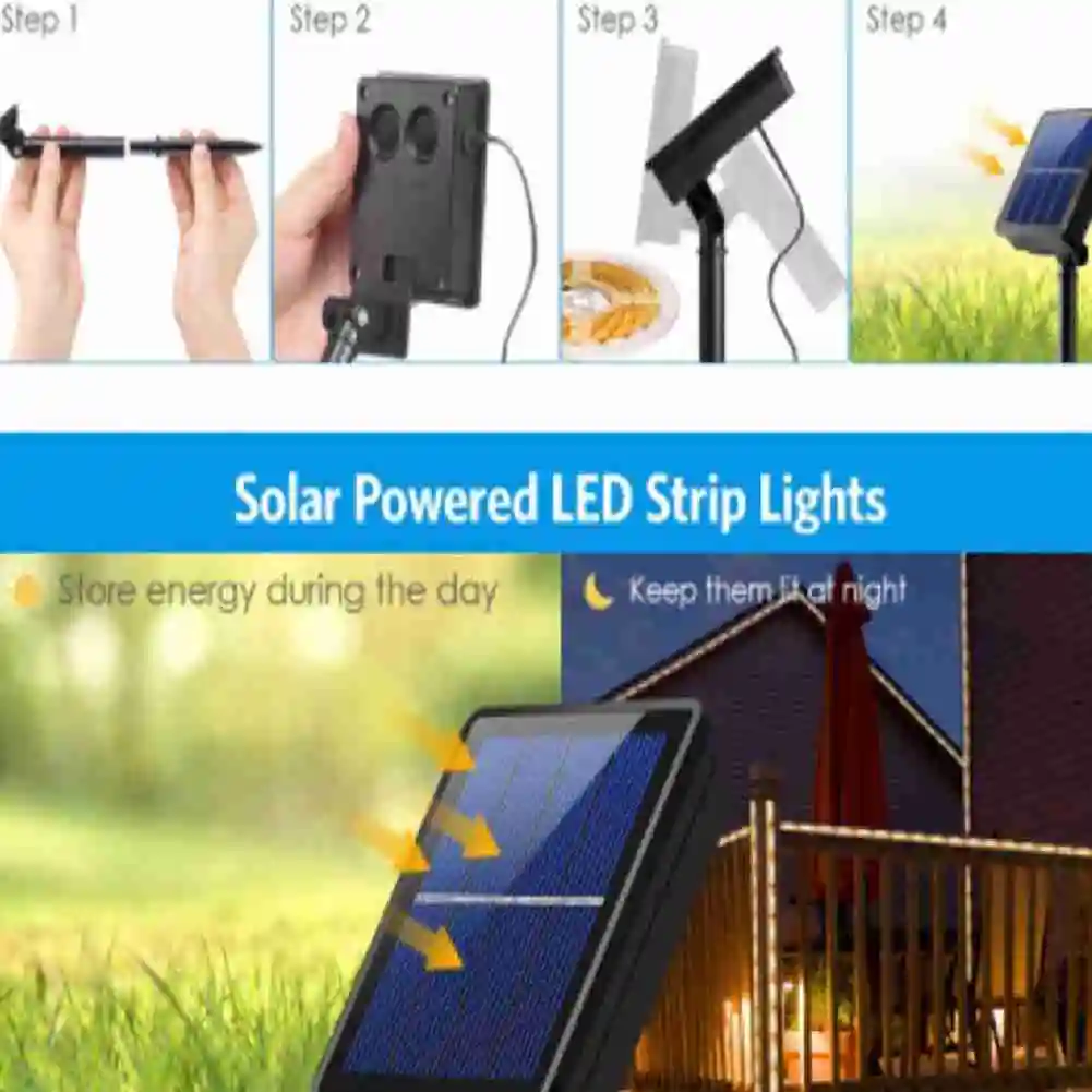 

1pc Garden Solar Control Light With Light Sensor Total Night Meters Decoration Length Of 3 Lawn Courtyard Road R0I8