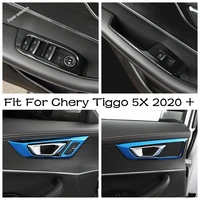 interior window rise lift down switch button panel door handle catch cover bowl cup trim 4pcs fit for chery tiggo 5x 2020 2021