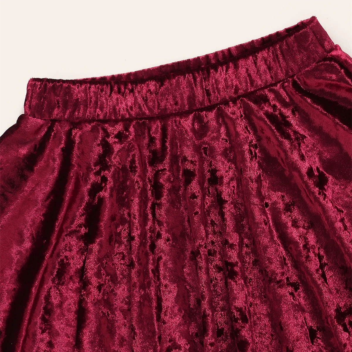 Юбки для маленьких девочек детская юбка винно-Красного цвета Однотонная