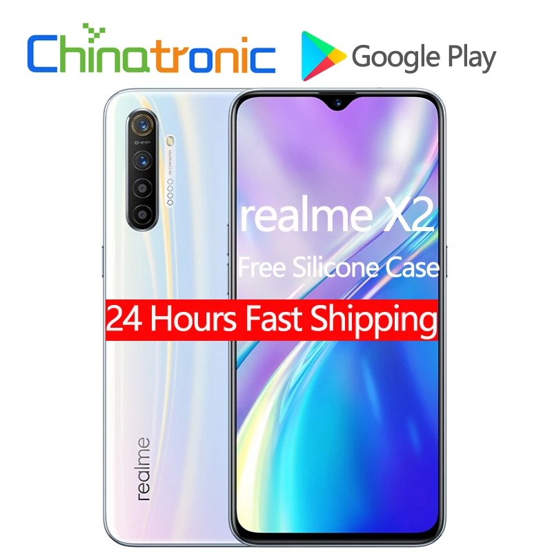 Оригинальный realme X2 X 2 6 ГБ 64 4G FDD LTE мобильный телефон 4 &quotFHD + безрамочный экран