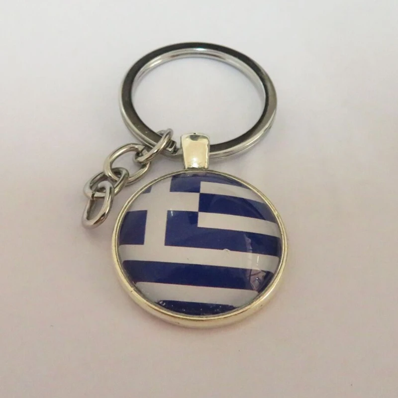 Модный брелок для ключей в виде Греции Φ 25 мм посеребренные металлические