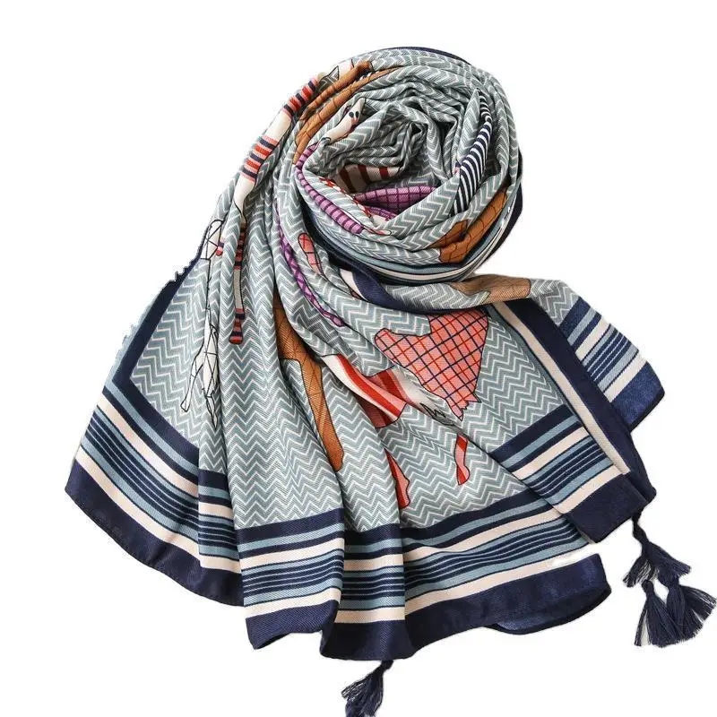 

2020 Hijab Grassland Tourism Shawl Women Take Photos With National Style In Autumn, Sunscreen To Protect Neck And Keep Warm