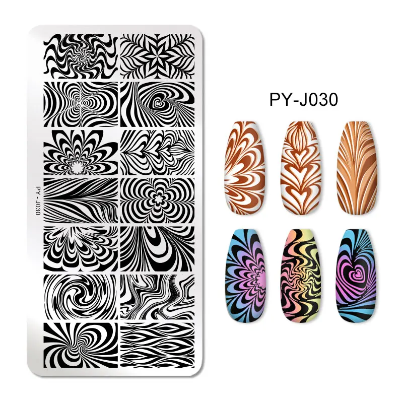 PICT YOU Marble Texture Nail Stamping Plates Lines Geometry Animal Theme Template Plate Image Mold Art Stencil Tools | Красота и