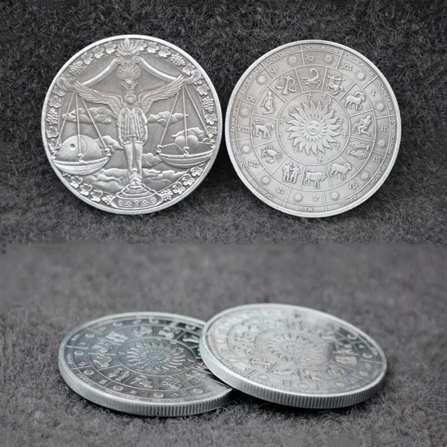 Монеты двенадцать созвездий медальоны античная тисненая монета Cacer любовь