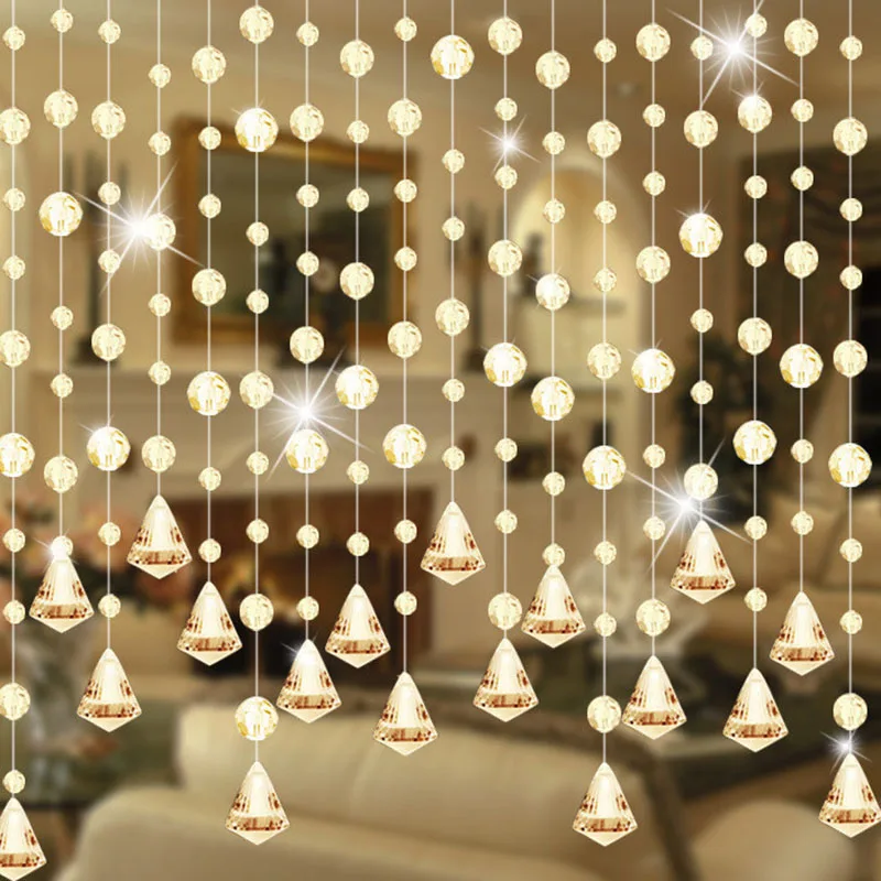 Стеклянные хрустальные бусины занавеска для окна или двери свадебный фон