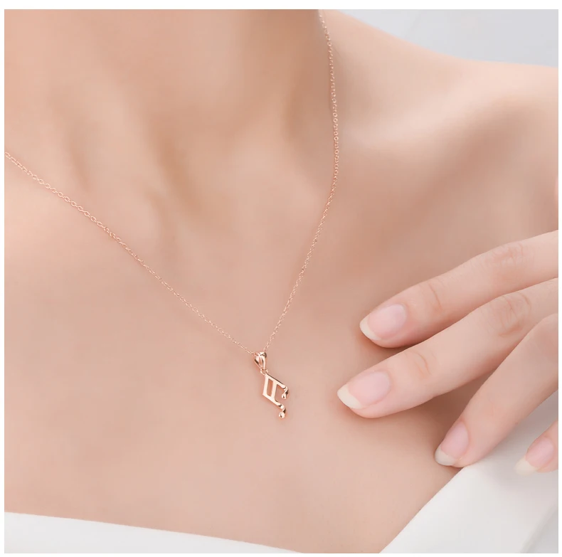 Women 18K Solid Gold Charm Fancy Note Shape 18 Carat AU750 Real Pure Genuine Pendant for Female Office Jewelry | Украшения и
