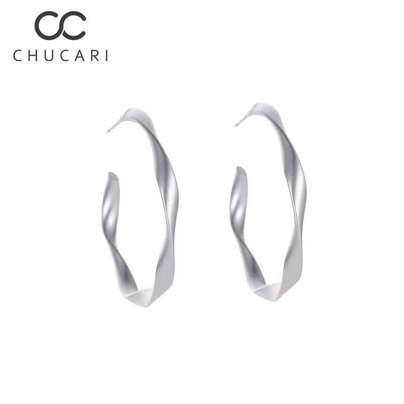 Новые модные золотистые и Серебристые круглые серьги CHUCARI 2023 для женщин большие