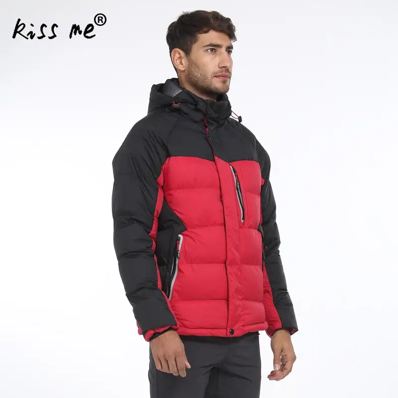 Утолщенный теплый зимний пуховик с капюшоном однотонный ветрозащитный Теплый