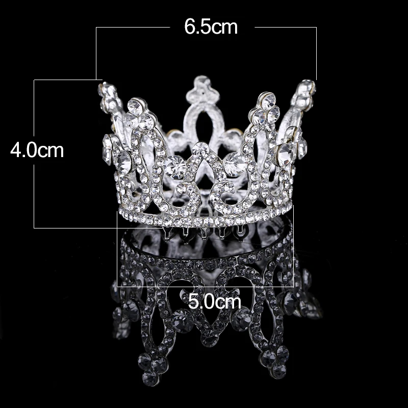 TDQUEEN тиары и короны Золотое посеребренное Покрытие Полный Круглый горный хрусталь кристалл для маленьких девочек Рождественский подарок аксессуары для волос