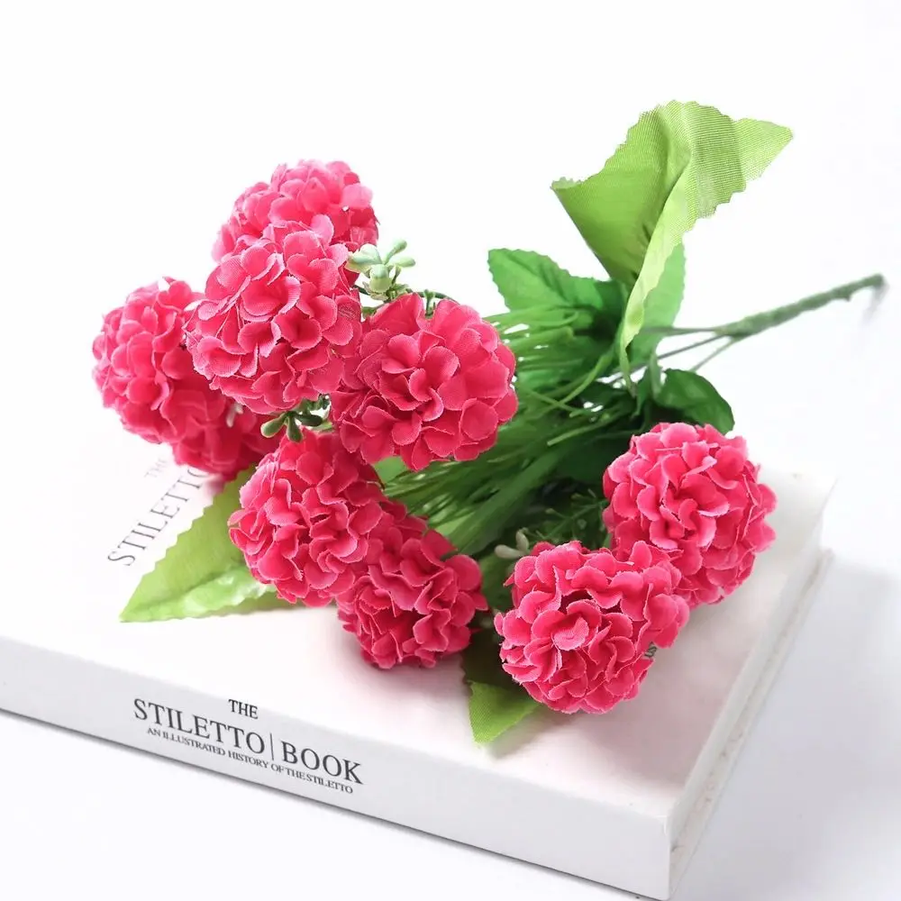 1 букет из 9 искусственных гортензии шары хризантем искусственные шелковые цветы