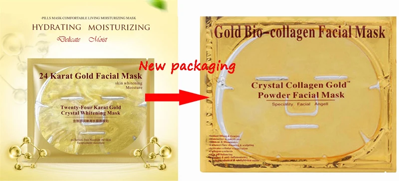 24K Золотая коллагеновая маска для лица кристально Золотой Коллаген маски