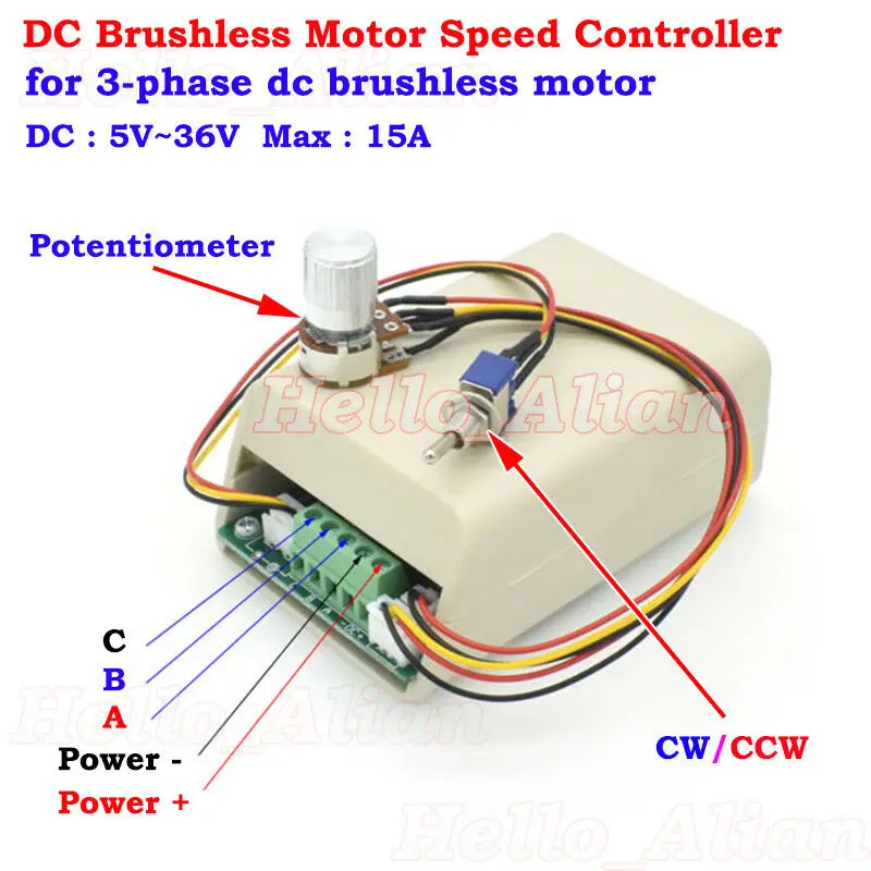 Контроллер бесщеточного двигателя BLDC бесщеточный контроллер вентилятора CW CCW
