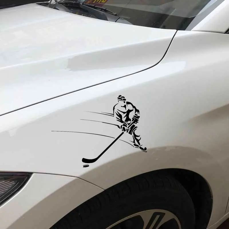 YJZT 18 3 см * 13 7 Игрок хоккея с шайбой Высококачественная декоративная виниловая