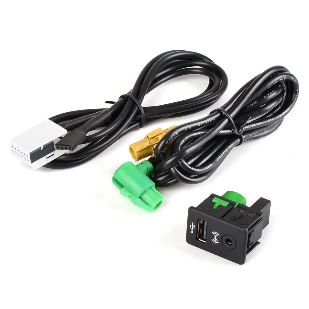 USB Aux-in кнопочный переключатель Кабельный комплект для VW Passat B6 B7 Golf MK6 Jetta Radio RNS315 |